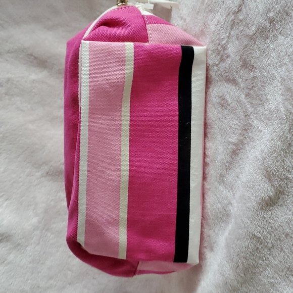 NWT  Kate Spade medium Davie  pink multi stripe cosmetic bag - Picture 2 of 8